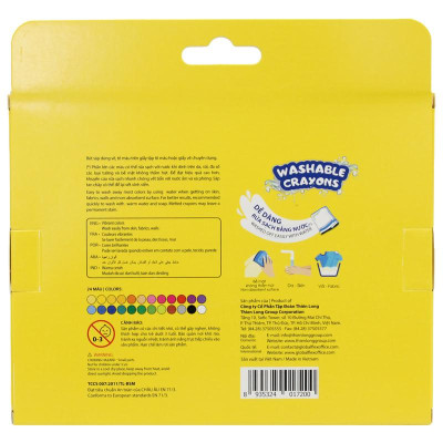 Hộp 24 Bút Sáp Màu Rửa Được Colorkit - Thiên Long SWCR-C003/AK