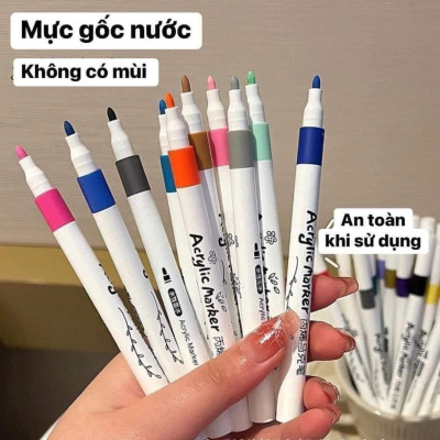 Bút Màu Acrylic Marker 12/24/36/48/60 Cao Cấp Màu Sắc Tươi Sáng, Bút Lông Màu - Hàng Nhập Khẩu