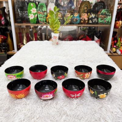 Chén tròn sơn mài Thanh Bình Lê