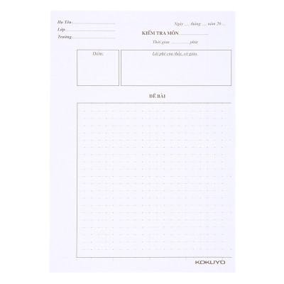 Giấy kiểm tra B5 kẻ ngang 25 tờ đôi có chấm Campus TP-BS70G-25