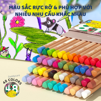 Bút chì màu vẽ tranh cao cấp mideer Vibrant Colored Pencil  24/36/48 màu,Chì vẽ chuyên nghiệp, thiết kế, phác họa cho bé