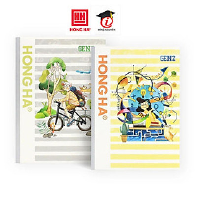 Vở kẻ ngang Hồng Hà 200 trang - Gáy vuông ép keo - GenZ 1101 định lượng 58 gm2 (Giấy mỏng) độ sáng 90-92 ISO, Khổ vở 180 x 252 mm (Giao bìa ngẫu nhiên)