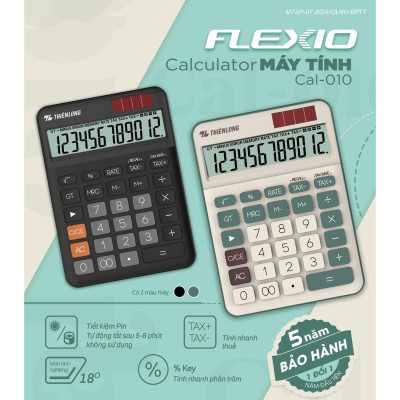 Máy Tính Văn Phòng Flexio - Thiên Long CAL-010 - Màu Đen