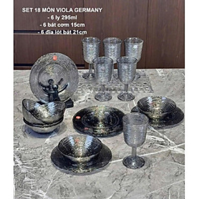 SET 18 MÓN BÁT/ĐĨA/LY VIOLA – SẮC XÁM SANG TRỌNG, CHUẨN ĐẲNG CẤP! Hàng chính hãng