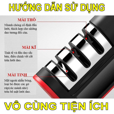 Dụng Cụ Mài Dao Kéo 3 Cấp Độ Cầm Tay Mài Dao Nhanh Bén Siêu Tiện Lợi