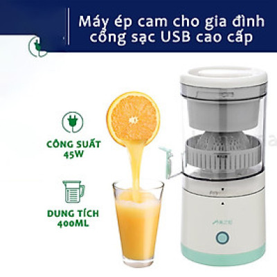 Máy Ép Trái Cây Kiêm Máy Vắt Cam , Máy Ép Chậm Đa Năng Sử Dụng Sạc USB