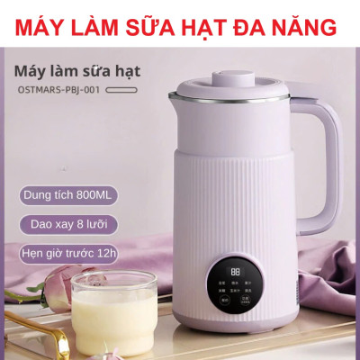 Májy Làm Sữa Hạt Đa Năng 600W, Nấu Súp, Cháo, Ngũ Cốc Siêu Mịn, Hẹn Giờ Thông Minh , đèn trang trí