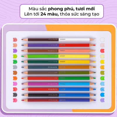 Hộp 12 Bút Chì Màu Hai Đầu - Double Ended Colored Pencils - Colokit CPC-C035