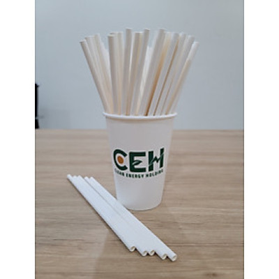 Túi 100 ống hút giấy 6x197mm phù hợp cho sử dụng cà phê và nước ngọt
