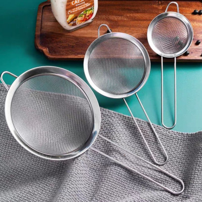 Vợt Rây bột inox lọc trà cafe có tay cầm làm bánh vắt chanh inox - Dụng Cụ Lọc Bột Rây Lọc Sifter Lưới Lọc