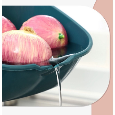 Set Rổ 6 Món Gồm 3 Rổ 3 Chậu - Bộ Rổ Nhựa Vuông 6 Món Kèm Chậu Ráo Nước Hai Lớp Cao Cấp