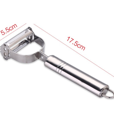 Dụng cụ inox nạo gọt vỏ trái cây 2 đầu,Nạo gọt củ quả tặng kèm khuôn rán trứng - Đồ gọt vỏ trái cây