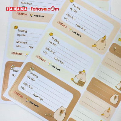 Bộ 15 Nhãn Vở Học Sinh 3 Ô Friendly Ambassador Kèm Sticker - The Sun V1