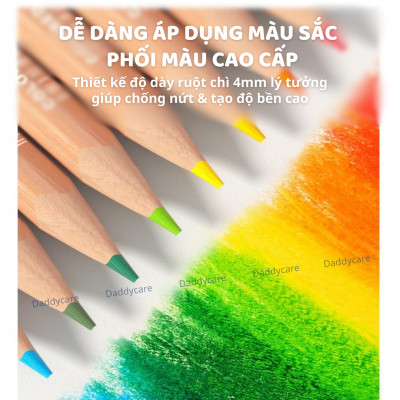 Bút chì màu vẽ tranh cao cấp mideer Vibrant Colored Pencil  24/36/48 màu,Chì vẽ chuyên nghiệp, thiết kế, phác họa cho bé