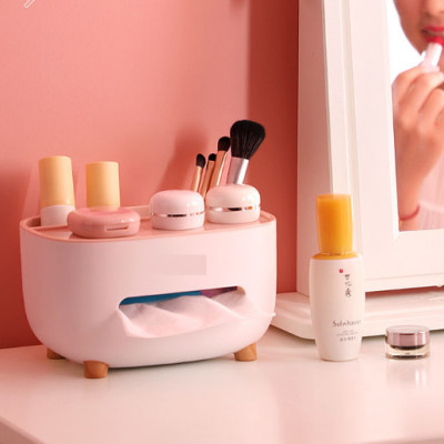 Hộp đựng khăn giấy, remote, điện thoại để bàn cao cấp, Kệ lưu trữ đồ dùng đa năng siêu tiện dụng