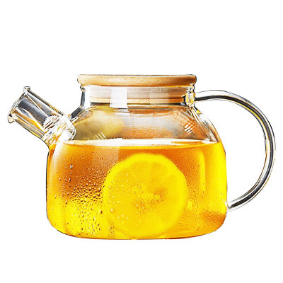 Bình pha trà, hoa trà, thảo mộc bằng thủy tinh nắp gỗ sang trọng 1000ml