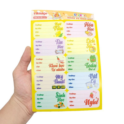 Bộ 3 Sticker Nhãn Vở Môn Học - Teenage NV-03