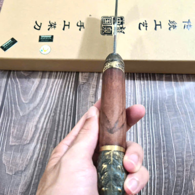 DAO BẾP - DAO THÁI CHẶT HOA VĂN HỔ MÃ A5 DT150 NT topcomshop vn