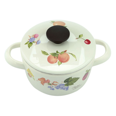 Nồi Tráng Men Hoa Văn Trái Cây Sử Dụng Bếp Từ Fujihoro FRV-16W (16cm) 