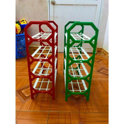 Kệ Để Giày Dép 4 Tầng Nhựa Và Inox Dễ Dàng Lắp Ráp - Giao Màu Ngẫu Nhiên