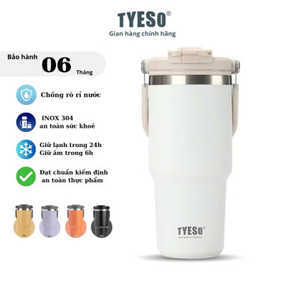 Cốc giữ nhiệt TYESO TS-8829 1050ml tay cầm công thái học Chống tràn & Giữ nhiệt 12 tiếng