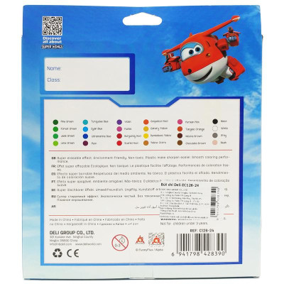 Hộp 24 Bút Chì Màu Superwings - Deli C126-24