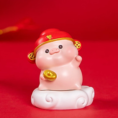 Mô hình heo thần tài cưỡi mây trang trí ô tô decord nhà cửa_ Hàng chính hãng
