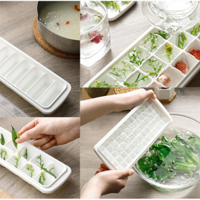 Combo 2 khay làm đá có nắp 12 viên và 8 viên - hàng nội địa Nhật Bản