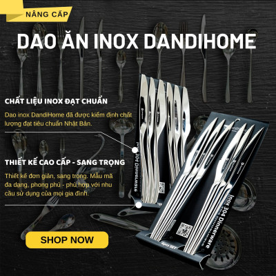 Bộ 6 dao ăn bít tết inox DandiHome 2020 cao cấp, sang trọng, tinh tế