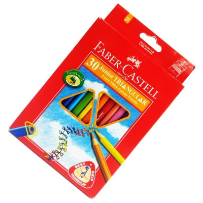 Faber-Castell-11653830-Chì Màu Junior Triangular - 30 Màu Dài + Chuốt
