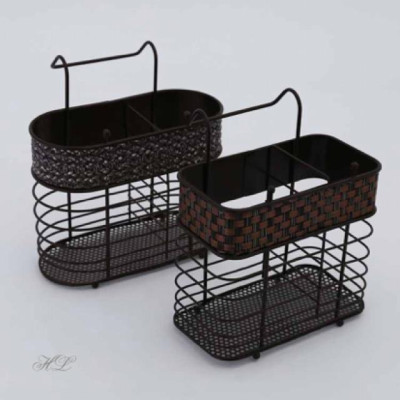 Ống cắm đũa đôi bọc mây (Thép mạ tĩnh điện)