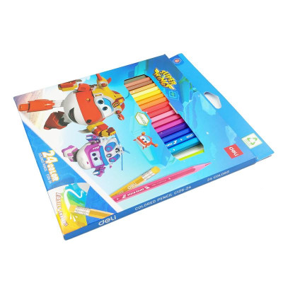 Hộp 24 Bút Chì Màu Superwings - Deli C126-24
