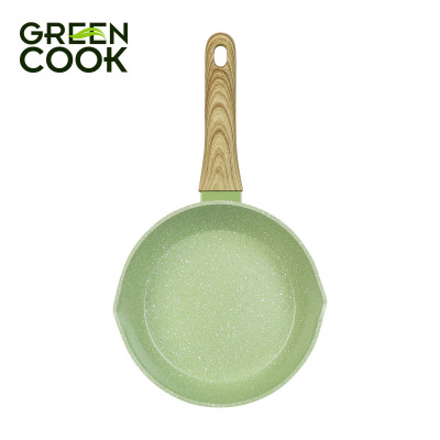 Combo 3 chảo nhôm sâu men đá ceramic miệng rót Green Cook GCP231 màu xanh 10 lớp chống dính