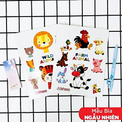 Combo 5 Tập Học Sinh Animal 5 Ô Ly 96 Trang 100gsm - FAHASA (Mẫu Bìa Giao Ngẫu Nhiên)
