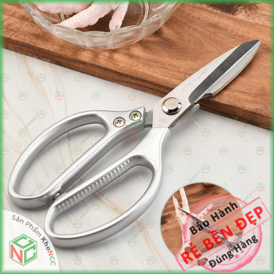 (Cắt Mượt) Kéo Làm Bếp Đa Năng Siêu Phẩm Siêu Sắc KhoNCC Hàng Chính Hãng - Kéo Cắt Gà, Cắt Vịt, Cắt Thịt, Cắt Rau Củ Quả - KLM-KCTNDN (Vàng,Bạc)