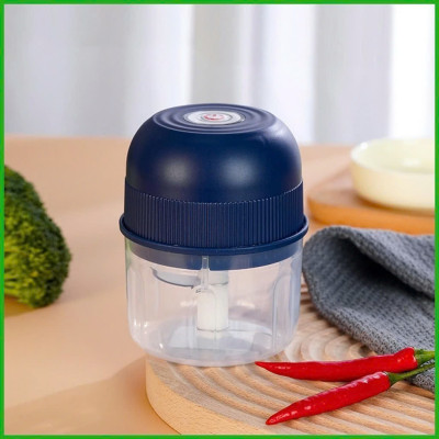 Máy xay tỏi ớt bằng tay lực nghiền mạnh với 2 lưỡi dao thép không gỉ SẠC ĐIỆN 