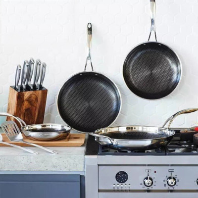 Chảo Blackcube inox 3 lớp chống dính đáy từ KimsCook cao cấp chống trầy 26cm, dùng được tất cả các loại bếp / Induction 