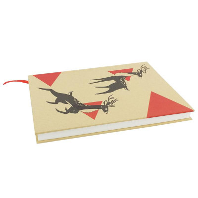 Sổ Bìa Cứng Kẻ Ngang 80gsm Đôi Nai - The Sun - Họa Tiết Đỏ