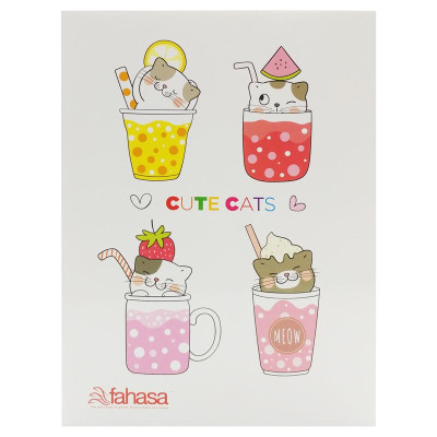 Combo 5 Tập Học Sinh Kẻ Ngang 200 Trang 70gsm - Cute Cats FAHASA (Mẫu Bao Bìa Ngẫu Nhiên)