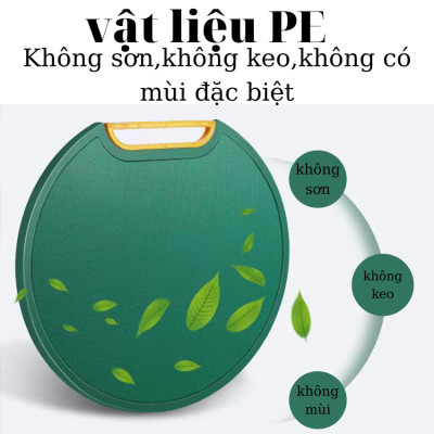 Thớt Nhựa PE Đa Năng Chống Nấm Mốc Kháng Khuẩn, Thớt Tròn Đường Kính 33cm Vệ Sinh Dễ Dàng - Tay Cầm Nhựa PP
