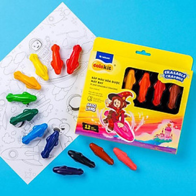 Hộp 12 Sáp Màu Rửa Được Máy Bay Colorkit - Thiên Long PCR-C018/AK