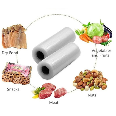 Cuộn Túi Hút Chân Không Thực Phẩm Một Mặt Nhám Một Mặt Trơn Dạng Hạt Mịn Phù Hợp Cho Tất Cả Các Dòng Máy Hút Chân Không GROFA