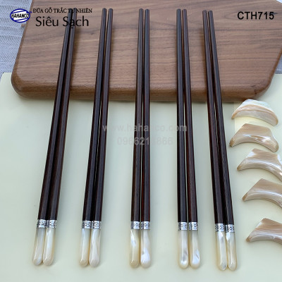 Đũa Trắc đầu ốc biển đai Bạc Super VIP - đủ mẫu (10 đôi/Hộp) dành cho nhà giàu - Sang trọng - Đẳng cấp