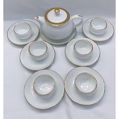 BỘ ẤM CHÉN PHA TRÀ KÈM 6 ĐĨA LÓT TÁCH - ANTH866