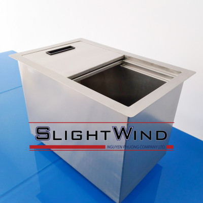 Thùng đá âm 2 lớp inox 304 kích thước 605x395x400mm Slightwind - Chính hãng