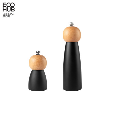 Dụng cụ xay tiêu đen và muối biển ECOHUB màu đen dạng đẹp cao cấp và sang trọng  (Pepper Grinder)