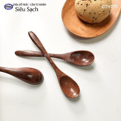 Thìa/Muỗng cafe, pha trà, gỗ Trắc/Cẩm siêu sạch (13cm) CTH770 - Decor trang trí, xúc gia vị, an toàn thực phẩm