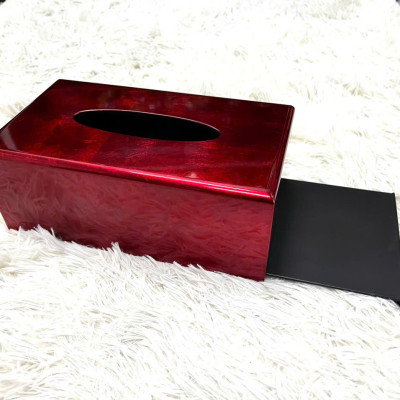 Hộp đựng khăn giấy chữ nhật sơn mài cao cấp Thanh Bình Lê đựng giấy để trong phòng khách hay nhà ăn, đẹp mắt và sang trọng