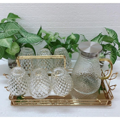 SET BÌNH, CỐC THỦY TINH, KHAY VÀ GIÁ ÚP CỐC