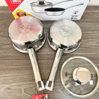 Bộ Nồi Chảo Inox 3 Lớp Liền Khối Kalpen Baby BB14 size 14cm